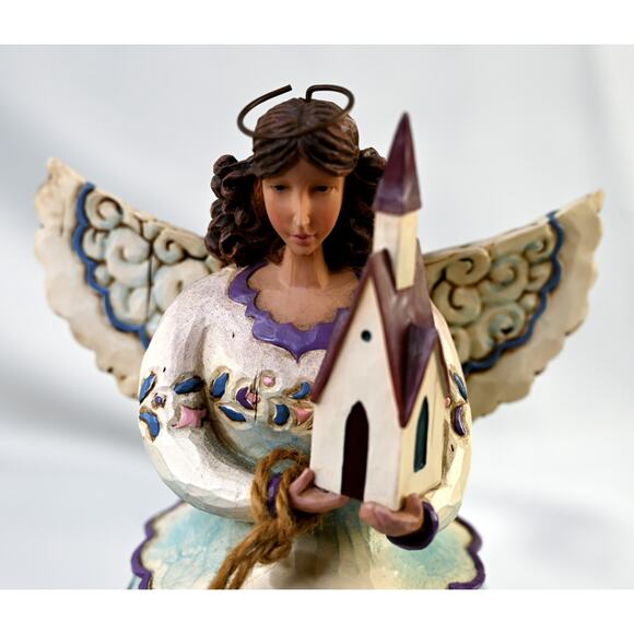 Jim Shore Blessed Are The Faithful Angel w/Church #4006931 NIB - Picture 6 of 9